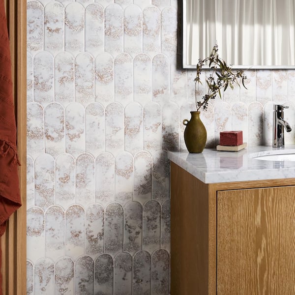 Ivy Hill Tile Aerial Reef White 2.83 in. x 7.68 in. Textured Satin