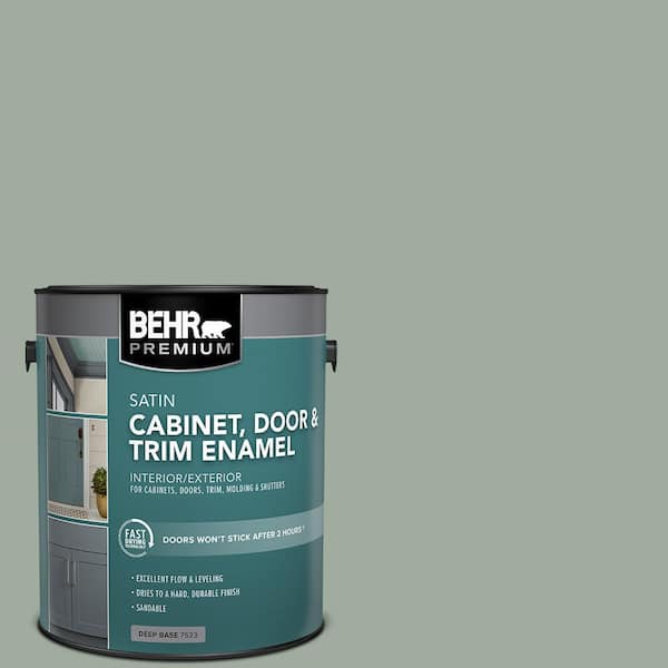 BEHR PREMIUM 1 gal. #PPU11-15 Green Balsam Satin Enamel Interior/Exterior Cabinet, Door & Trim Paint
