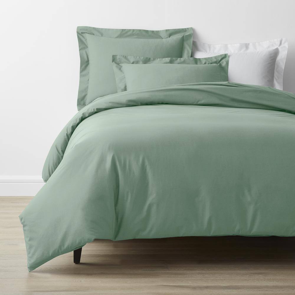 New Hotel Organic Cotton Linen Spruce popular Green King Pillowcases Set of 2