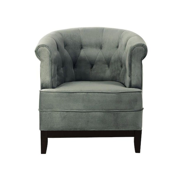 Home Decorators Collection Emma Sea Green Velvet Tufted Arm Chair