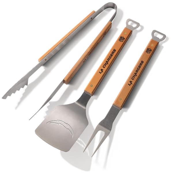 NFL Los Angeles Chargers Classic Series 3-Piece BBQ Set Outdoor Kitchen Accessories