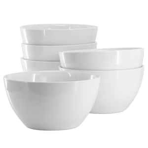 Simply White 6-Piece 48oz. 7.25 in. Porcelain Deep Bowl Set
