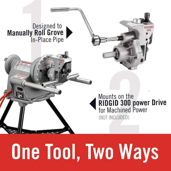 1/2 in. to 6 in. Pipe Capacity, Model 975 2-in-1 Portable Combo Roll  Grooving Machine - Manual Use or Power Drive Mount