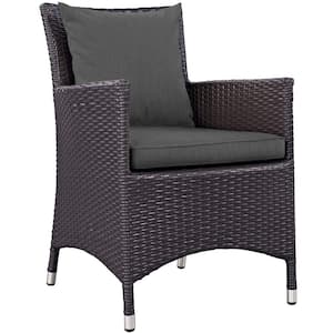 Convene Wicker Outdoor Dining Chair with Charcoal Cushion