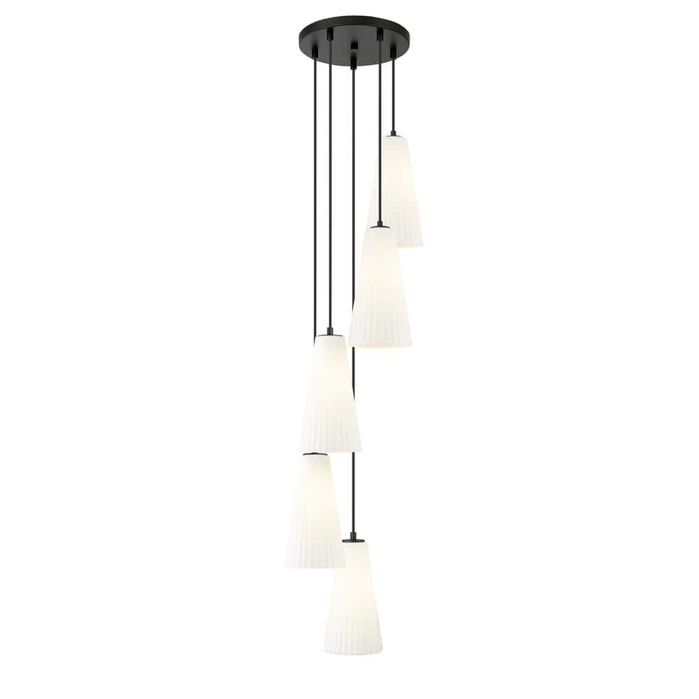 Farrell 5-Light in Matte Black Chandelier with no bulbs included