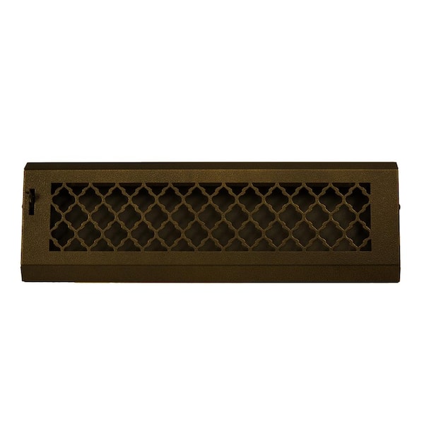 4x10 Inch Oil-Rubbed Bronze Floor Register With Damper - HVAC Vent Cover, Contemporary Style (5.25x11.25 Overall)