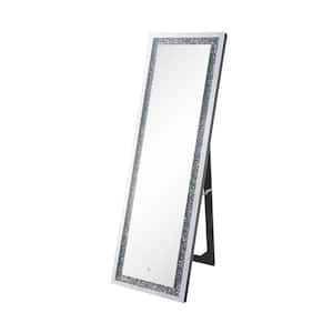 Noralie 19 in. W x 60 in. H Glam Wooden Rectangle Framed in Silver Floor Standing Mirror