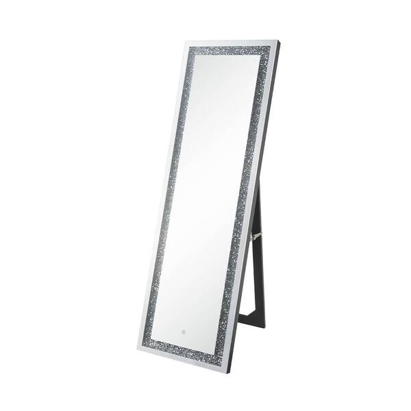 Noralie 19 in. W x 60 in. H Glam Wooden Rectangle Framed in Silver Floor Standing Mirror 97713