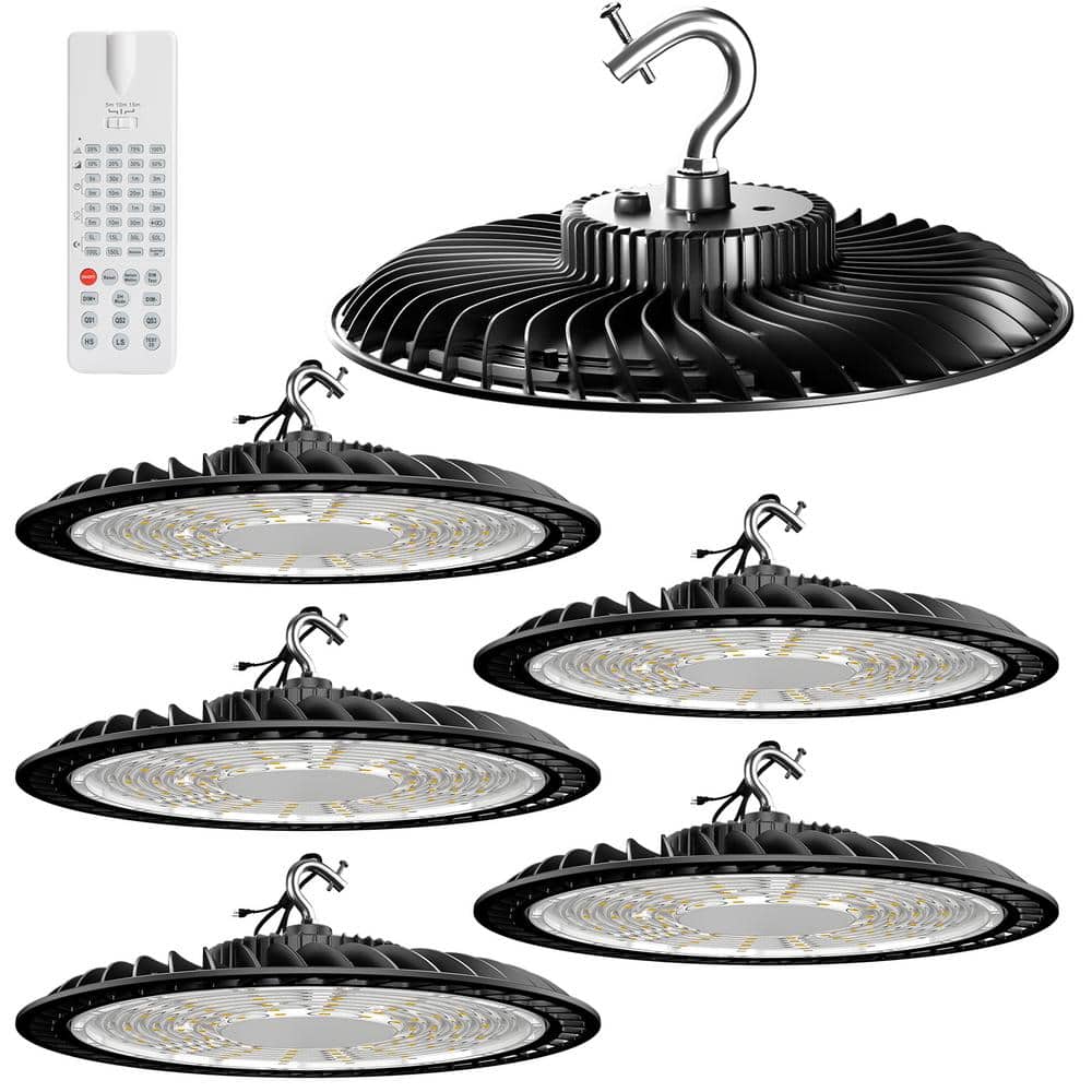 6Pack 250W LED High Bay Light with Motion Sensor 37500LM High Bay LED Shop 