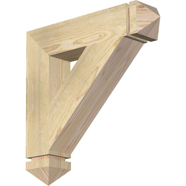 Ekena Millwork 4 in. x 20 in. x 20 in. Douglas Fir Traditional Arts and Crafts Rough Sawn Bracket