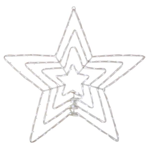 Northlight 24 in. LED Lighted Layered Stars 8 Function Christmas Window Silhouette