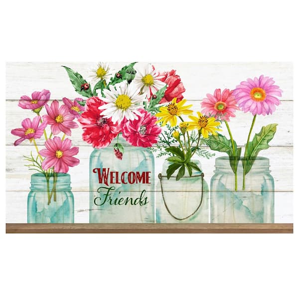 Daisy Doormat, Flower Doormat, Floral Door Mat, Spring Welcome