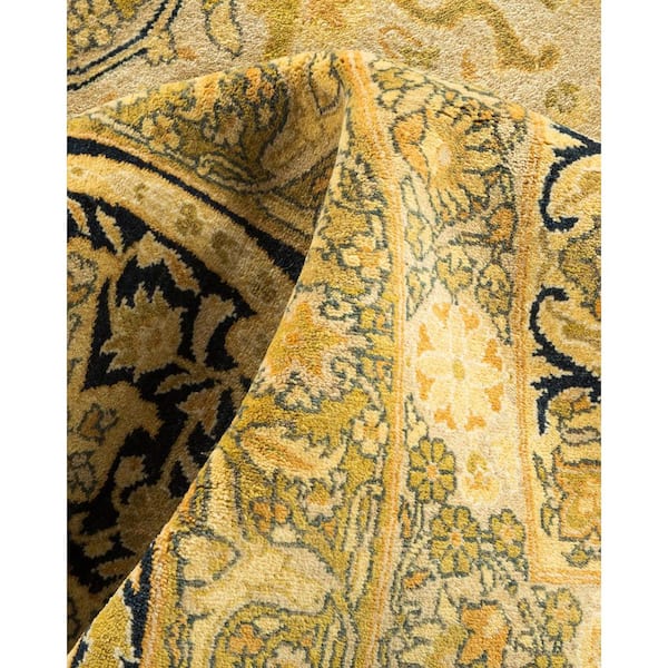 Mogul Ivory 12 ft. x 18 ft. Oriental Wool Indoor Area Rug