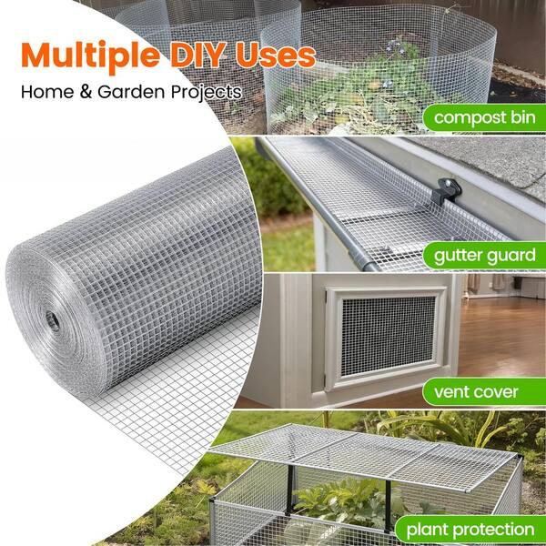 24 in. x 50 ft. 19-Gauge Reinforced Hot-Dip Galvanized Precision Welding Mesh for Poultry-Netting Cage Home Improvement