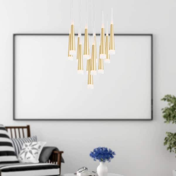 Andes 65-Watt Integrated LED Satin Gold Chandelier