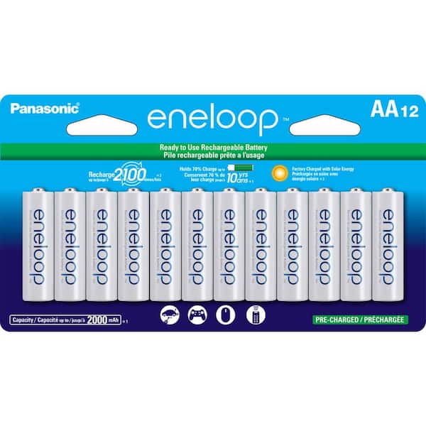 Eneloop AA NIMH rechargeable batteries (12-pack)