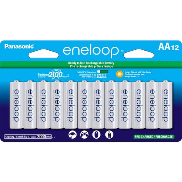 Panasonic Eneloop AA NIMH rechargeable batteries (12-pack)