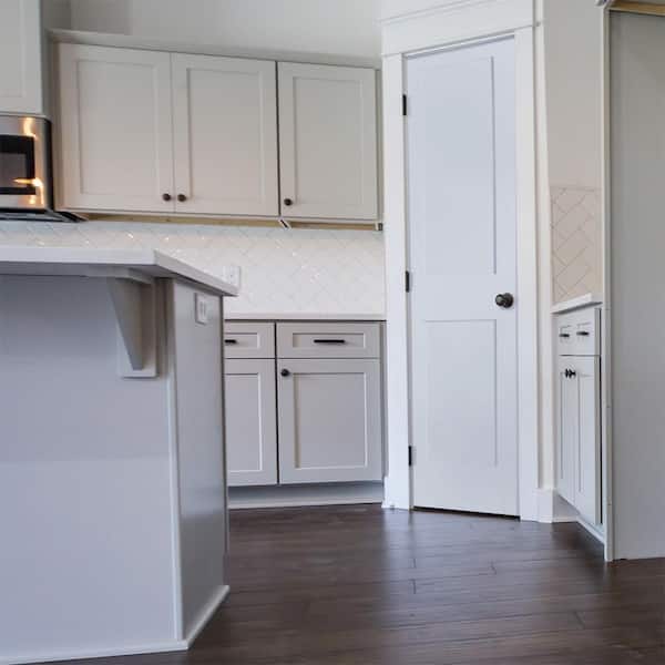 DIY RTA Kit 36 in. x 80 in. Shaker 2-Panel Right-Hand Primed Solid Core MDF Wood Single Ready To Assemble Interior Door