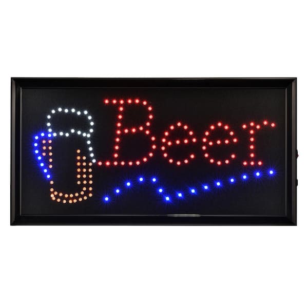 Alpine Industries 19 in. x 10 in. LED Rectangular Beer Sign with 2 Display Modes (2-Pack)