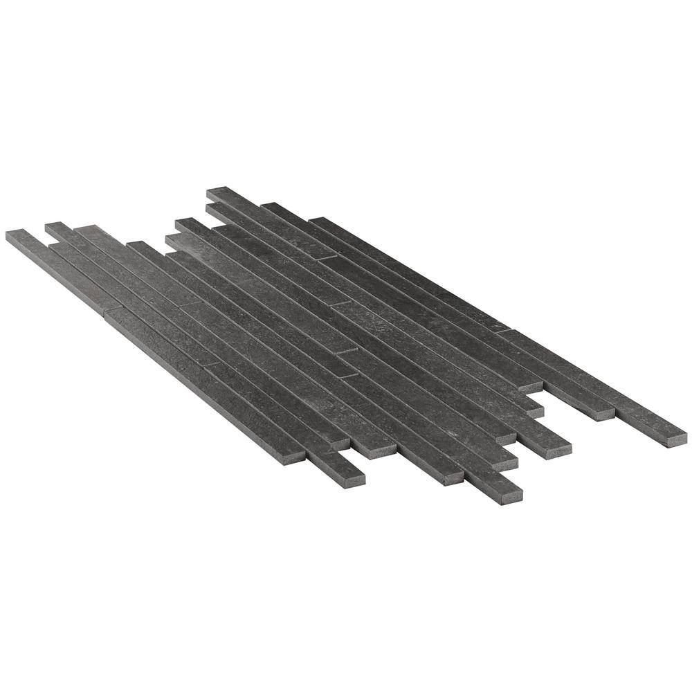 Dominion Black Matte Porcelain Mosaic Tile 12" x 24"