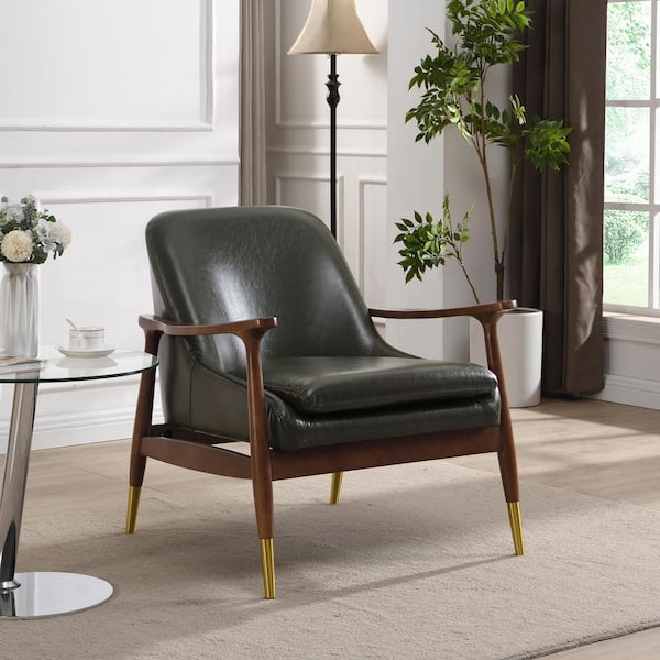 CHRISTOPHER KNIGHT HOME Carol Modern Wasabi Green PU Leather and Rubberwood Lounge Armchair