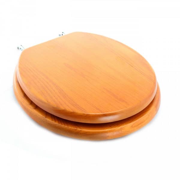 RENOVATORS SUPPLY MANUFACTURING Golden Oak Wooden Round Front Toilet