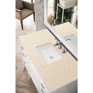 Addison 48 in. W x 23.5 in. D x 35.5 in. H Bath Vanity in Glossy White with Eternal Marfil Quartz Top