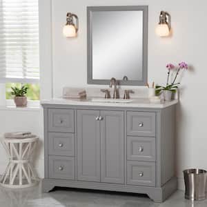 Stratfield 49 in. W x 22 in. D x 39 in. H Single Sink  Bath Vanity in Sterling Gray with Silver Ash Solid Surface Top