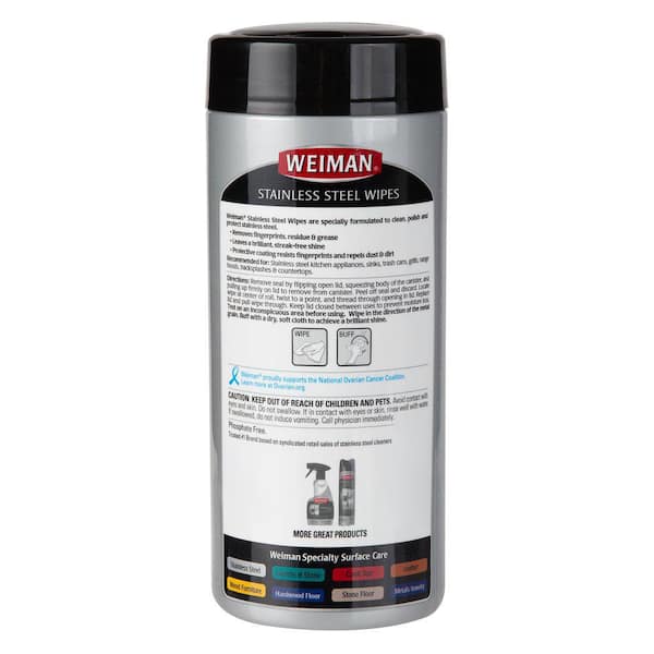 Weiman 12 oz. Stainless Steel Cleaner Wipes 92A - The Home Depot