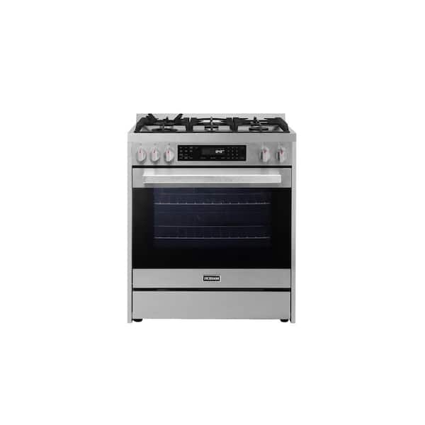 ROBAM 30 in. 5 Burner Slide-In Dual Fuel Range with Air Fry and Convection in Stainless Steel with Touch Button and Self Clean