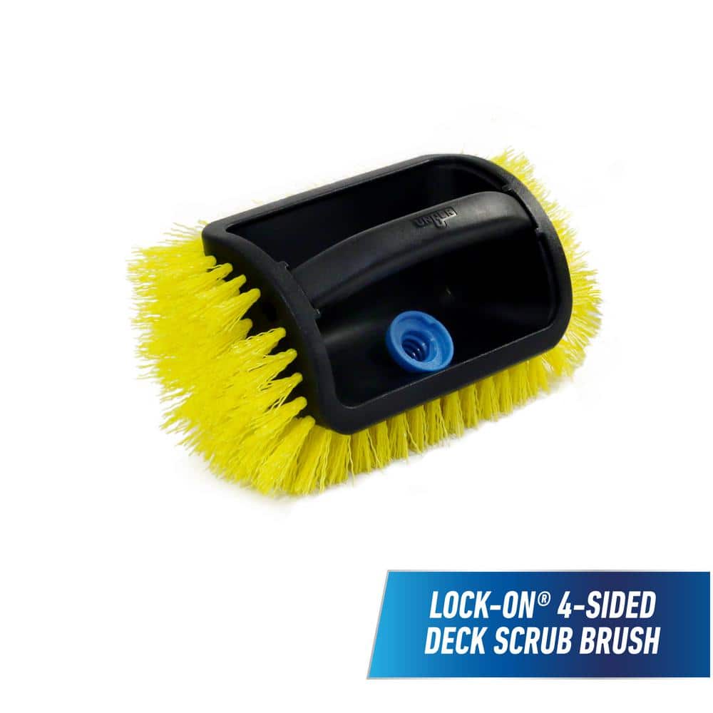 Unger Lock-On 4-Sided Deck Scrub Brush 975840 - The Home Depot