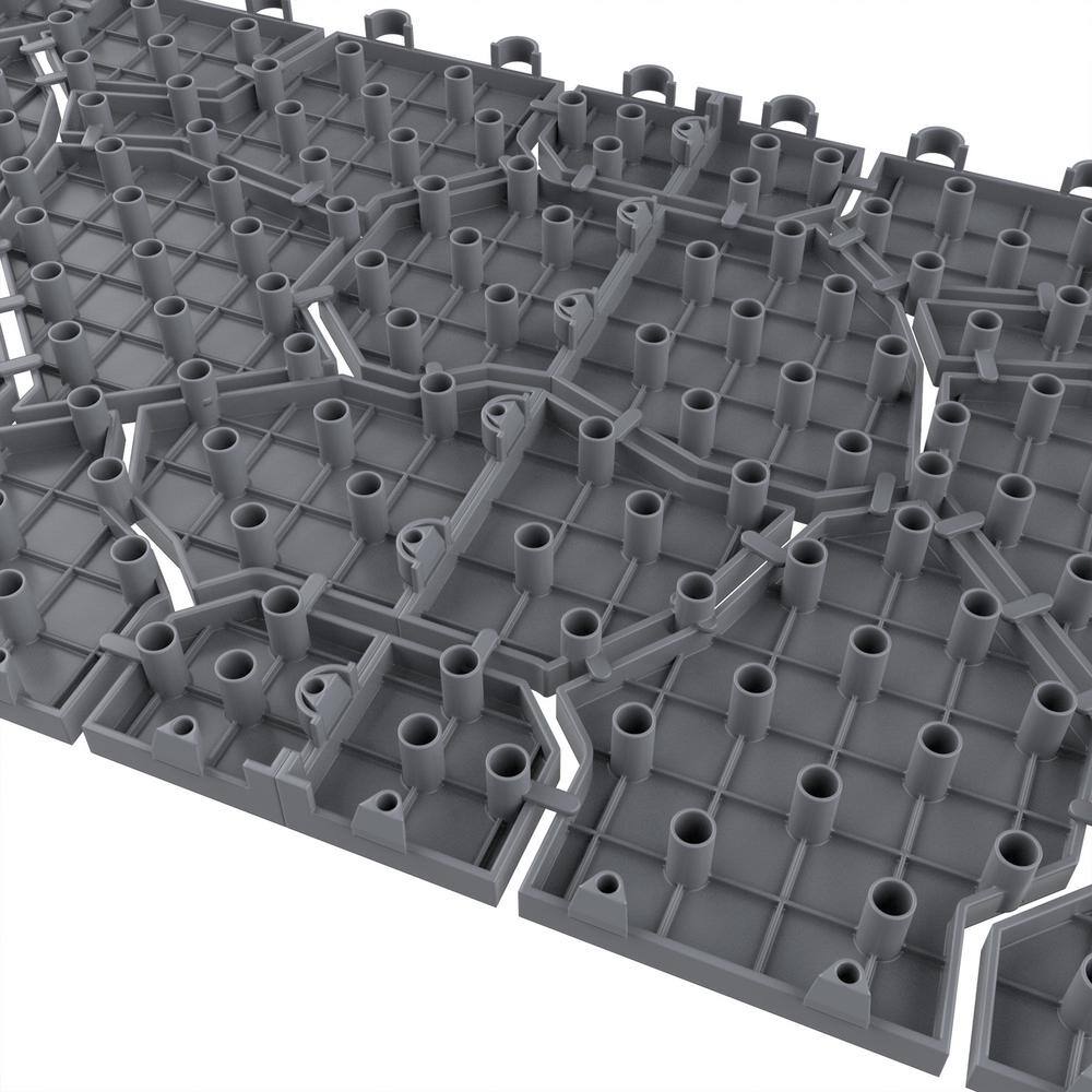 Gray Interlocking Weather-Resistant Outdoor Deck Tiles, 11.5" x 11.5"