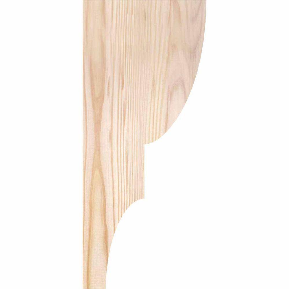 Douglas Fir Smooth Rustic Wood Corbel, 14" x 5.5" x 6"