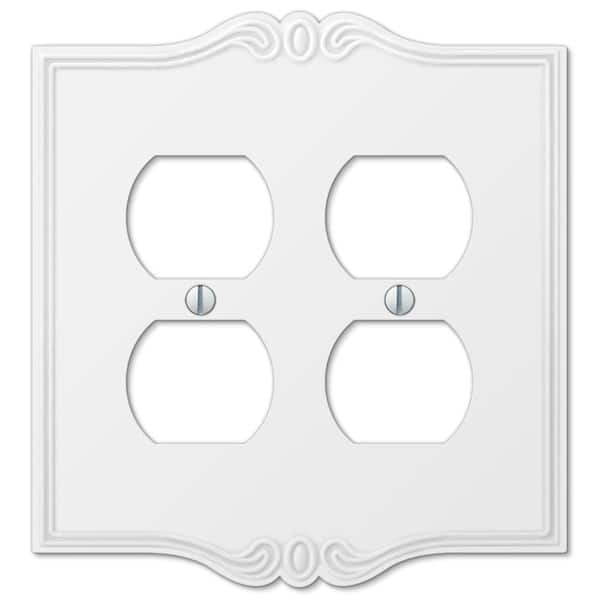 Charleston 2 Gang Duplex Composite Wall Plate - White