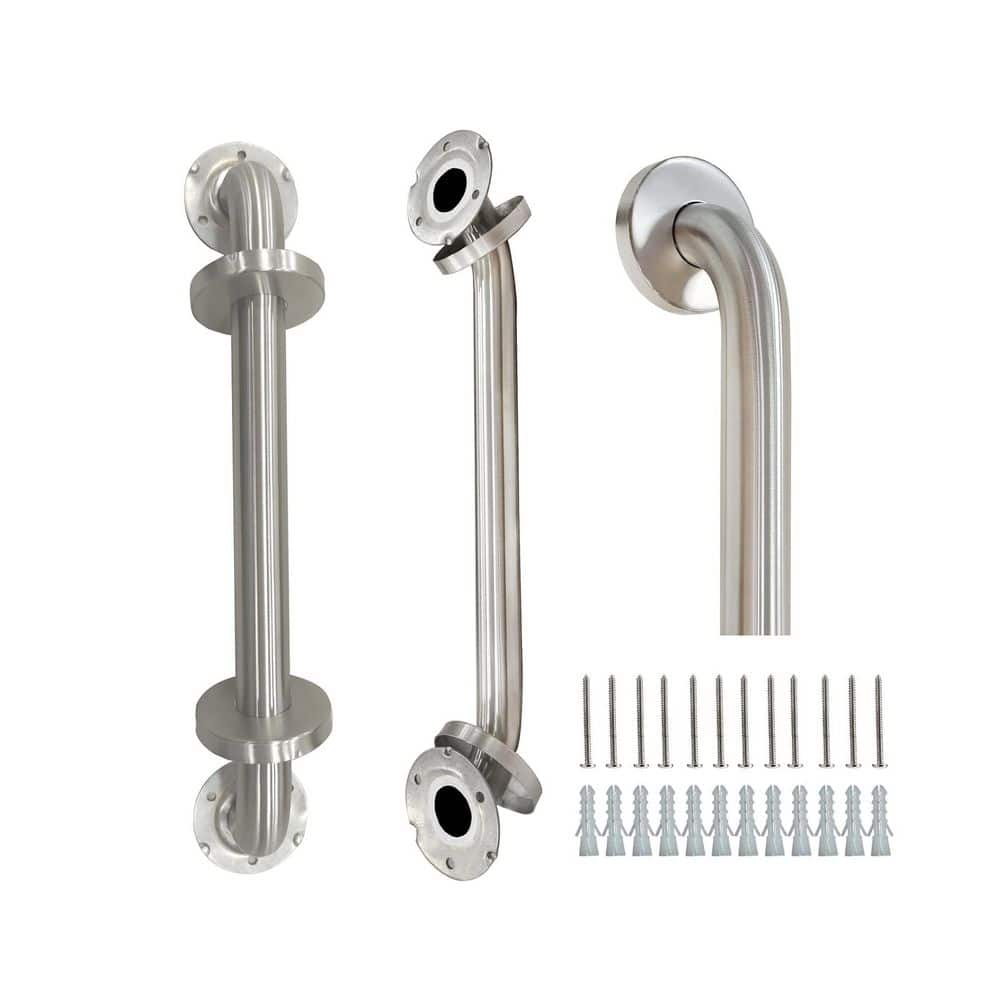 19 in. L x 1.25 in. D Grab Bar for Bathtub & Shower, Stainless Steel, Safet