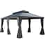 KOZYARD Alexander 10 ft. x 12 ft. Aluminum Gray Hardtop Gazebo with ...