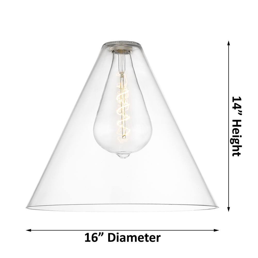 Berkshire 16'' Clear Glass and Bronze Pendant Light