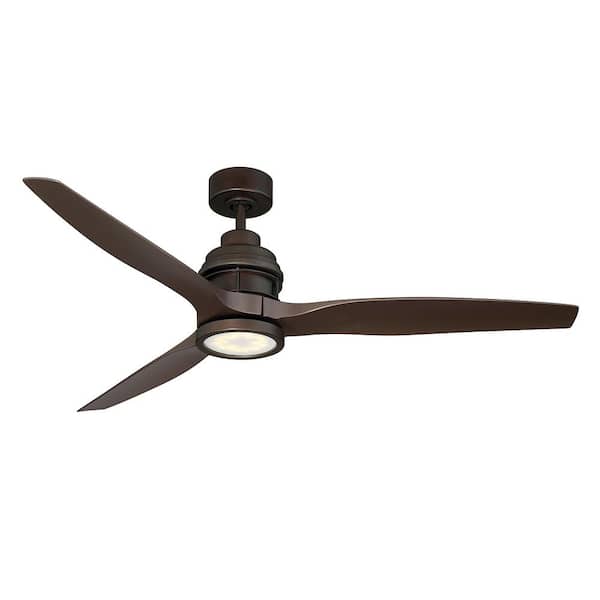 Savoy House La Salle 60 in. Integrated LED Indoor/Outdoor English Bronze Ceiling Fan with Light Kit, DC Motor, and Remote Control