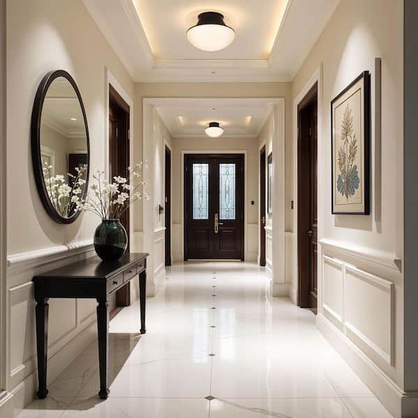 Kenroy Home Chelsea 7 in. 1-Light Black Flush Mount with