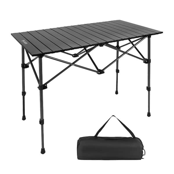 Folding 23.8 in. Aluminum Rectangle Aluminum Picnic Tables Table Only Adjustable Height Lightweight Portable Outdoor