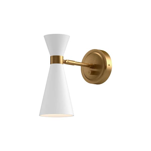 ALORA MOOD Blake 4-in 1 Light 60-Watt Aged Gold/White Vanity Light