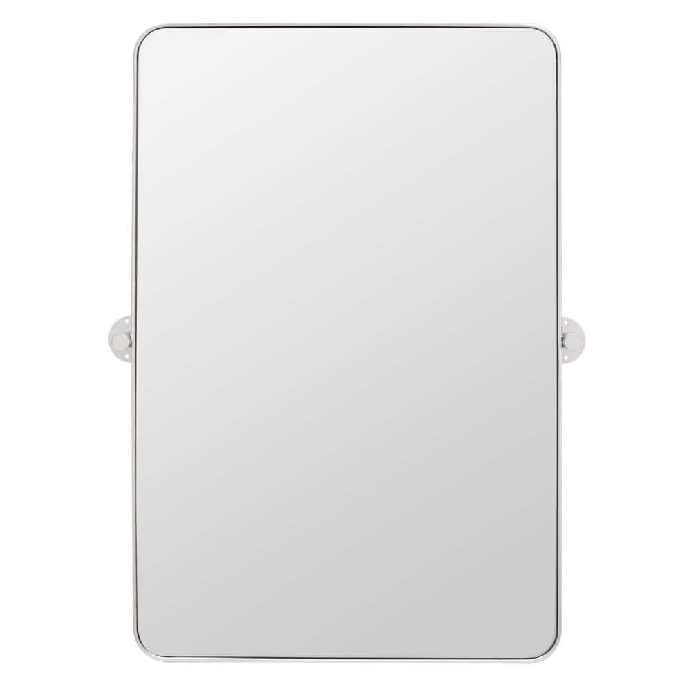 Delinah 24" x 36" Silver Rectangular Wall Mirror