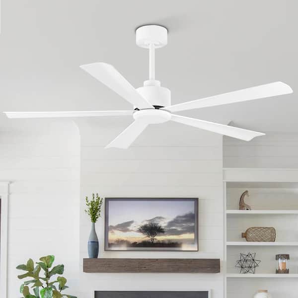 Breezary Melony 52 in. 6-Speed Indoor White Ceiling Fans with Remote Control