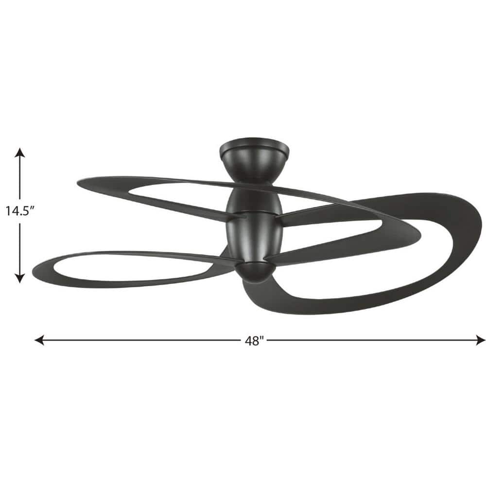 Willacy Black 48-Inch Smart Ceiling Fan with Remote