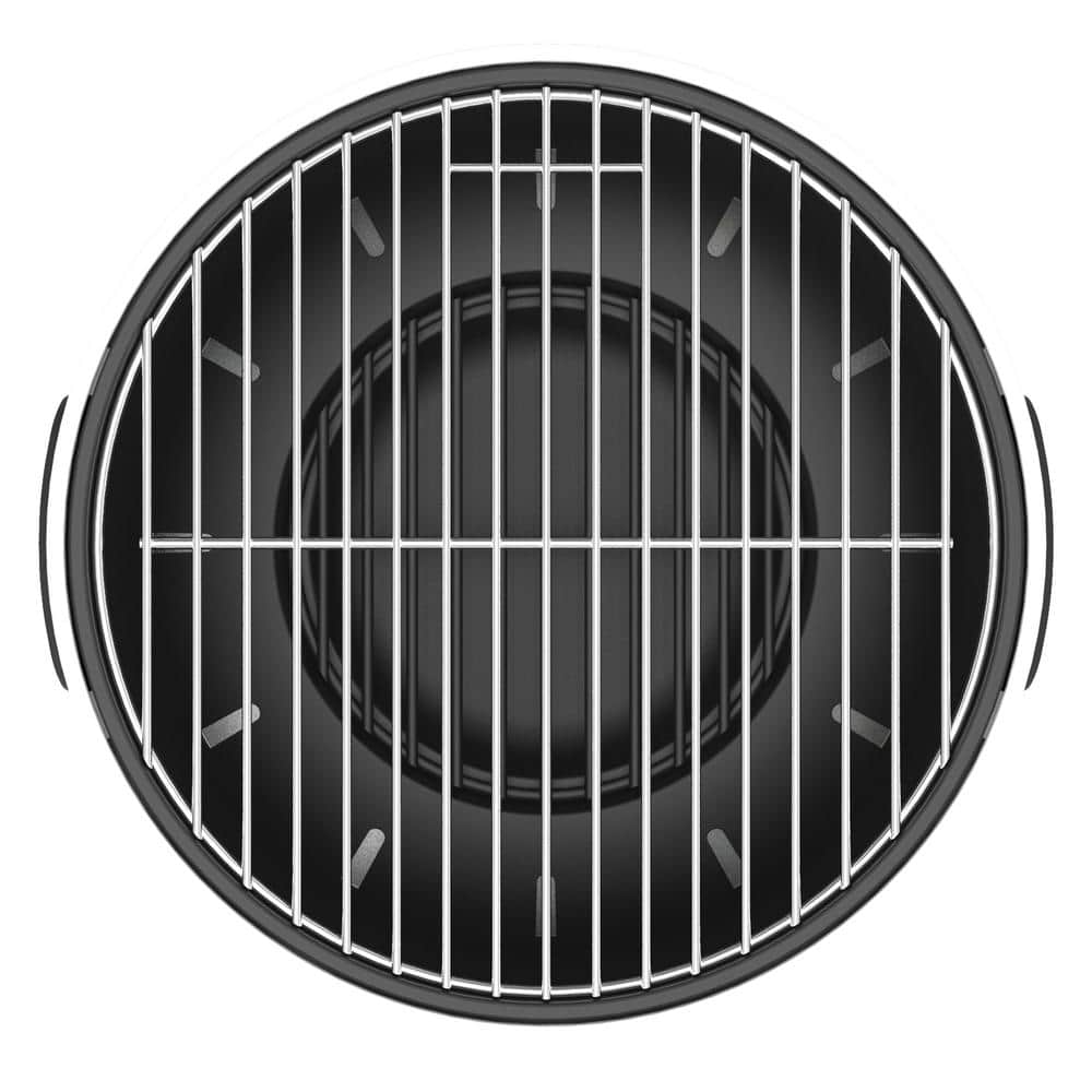 Compact Black Charcoal Tabletop Grill with Cork Lid