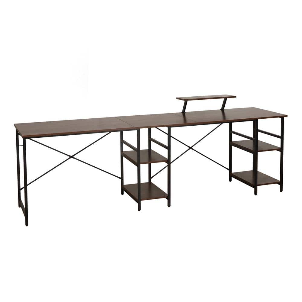 ErgoEdge Black Wood L-Shaped Gaming Computer Desk