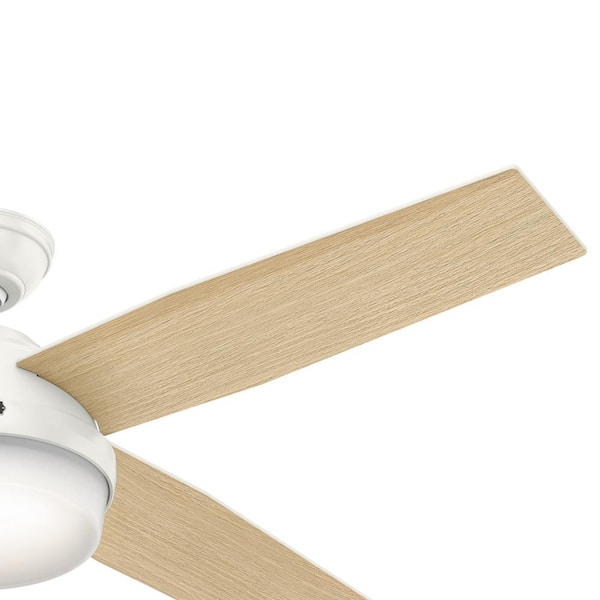 Hunter - Dempsey 52 in. LED Indoor Fresh White Ceiling Fan with Light Kit and Universal Remote