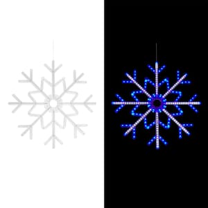 Large Snowflake Decoration with Blue and White Motion LED Lights