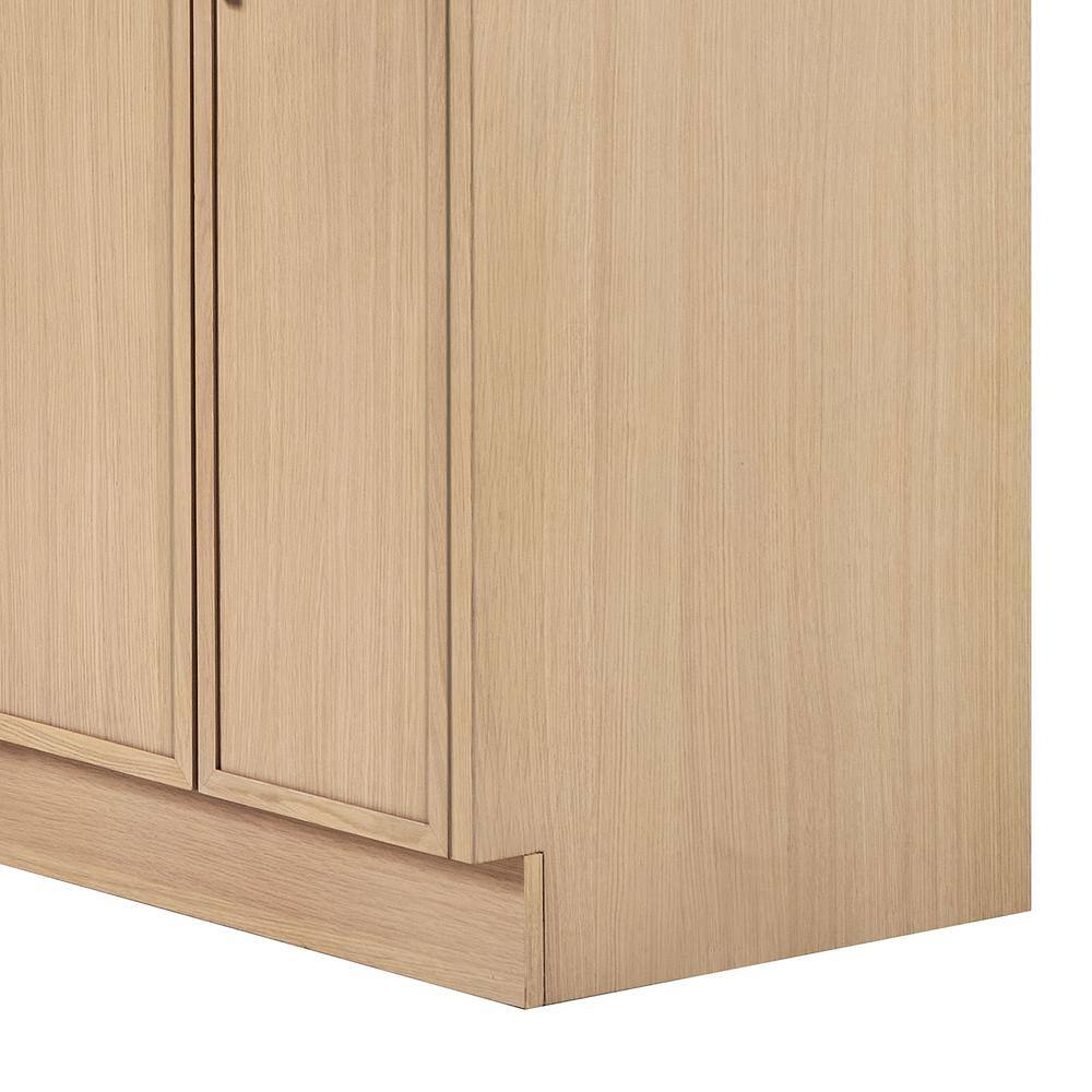 Kelly 66" Oak Double Sink Vanity with Carrara Quartz Top