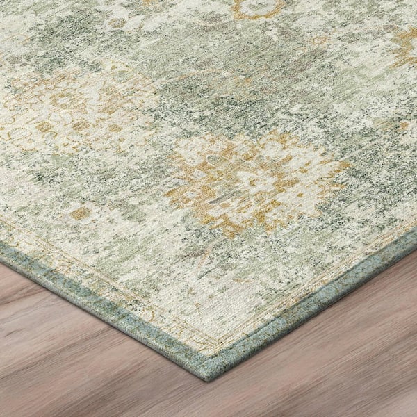 Chantille Machine Washable Indoor/Outdoor Abstract ACN3116 Celery 5 ft. x 7 ft. 6 in. Area Rug